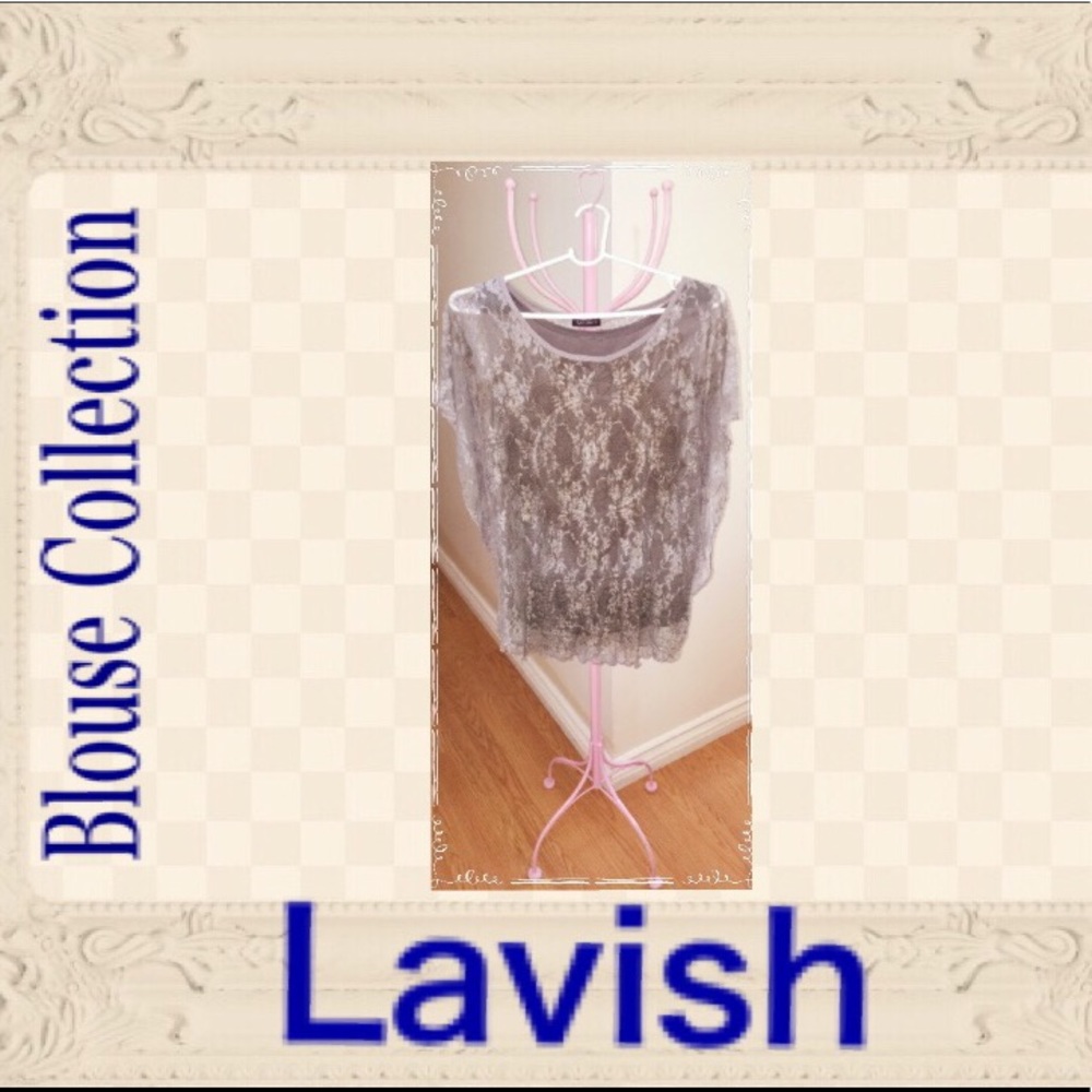 Lavish Gray Lace Blouse